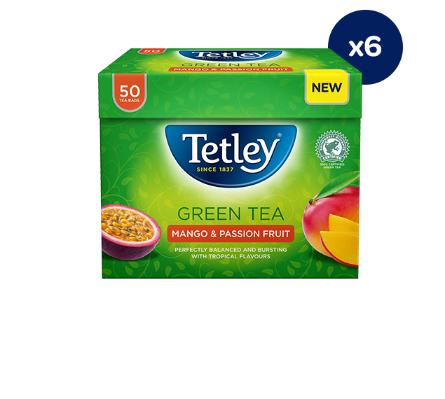 BIG SAVINGS! 4 X 50 Tetley Green Tea Mango & Passion Fruit Teabags – 200 Total